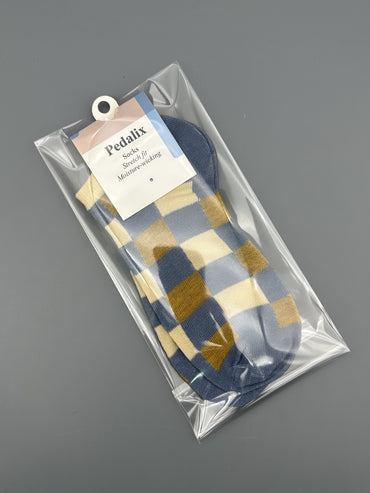 Pedalix Men's Classic Blue Plaid Blue Checkered Socks