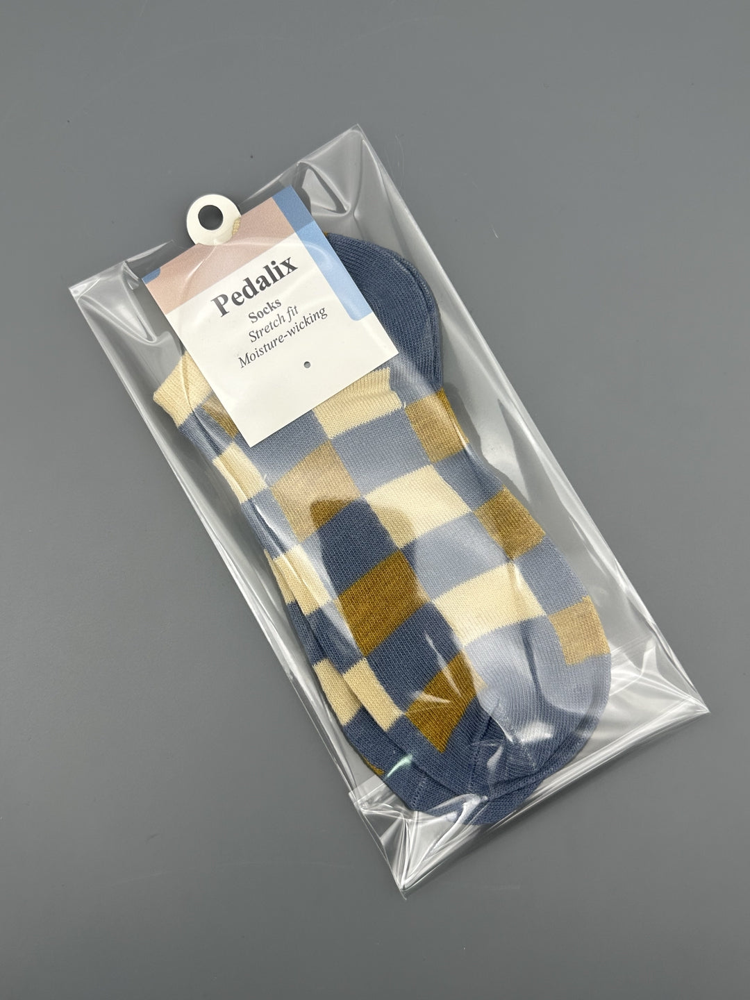Pedalix Men's Classic Blue Plaid Blue Checkered Socks