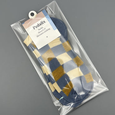 Pedalix Men's Classic Blue Plaid Blue Checkered Socks