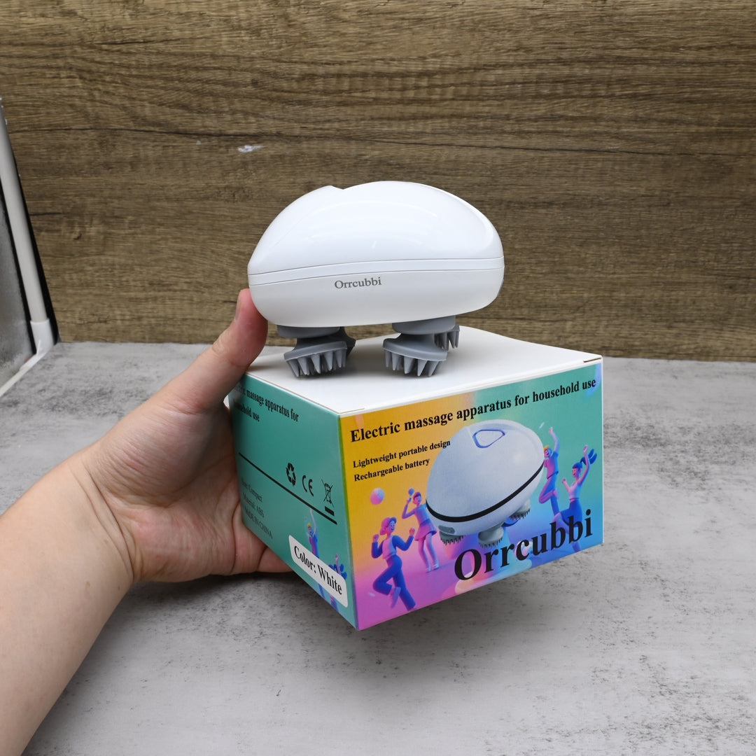 Orrcubbi Premium Electric Massage Apparatus for Household Use - Portable Head Massager in Pearlescent White