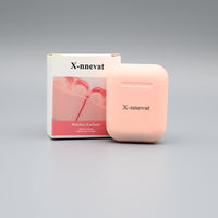 X-nnevat i12 Bluetooth Earbuds - Stylish Pink Wireless Earbuds with Long Battery Life and Impressive Range