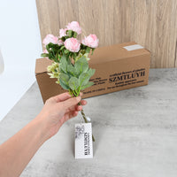 SZMTLUYH Pink Artificial Plastic Flowers Elegant Home Decor Bouquet, Realistic Looking & Low Maintenance