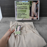 Ekon Verve Trousers Women's Casual Khaki Pants Stylish Comfortable Durable Polyester Great Fit