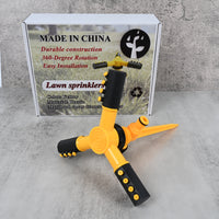 360-Degree Rotating Lawn Sprinkler Garden Watering System with Ground Spike & 3/4-Inch Connector