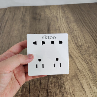 sktoo White Standard Electrical Wall Receptacle Outlet - 10A 110V with Surge Protection, Easy