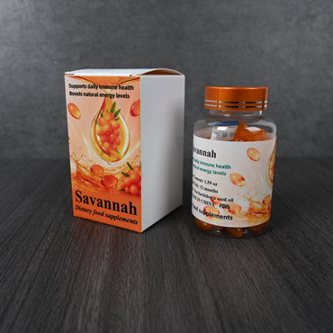 Savannah Dietary Food Supplement – 1.59 oz Bottle, Sea Buckthorn Oil Capsules