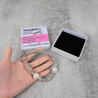 MolnBub Pearl & Crystal Phone Charm Bracelet Decorative Charms for Cell Phones, Elegant Mobile Accessory