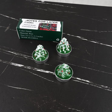 NOTES FOR LATER Christmas Tree Candles Festive Holiday Decorative Candles Green Scented Candles for Christmas Decor & Gift