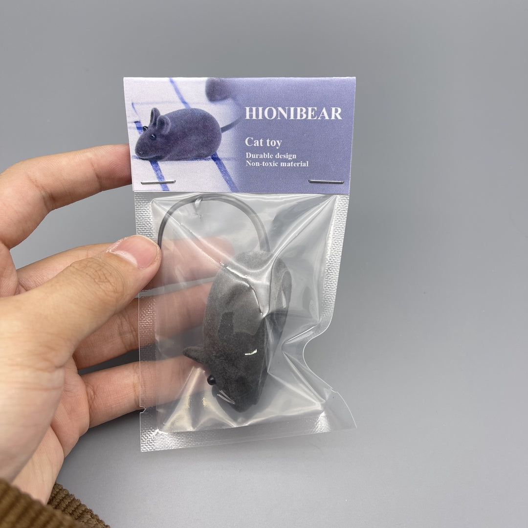 HIONIBEAR Cat Toy - Realistic Gray Mouse Squeaky Toy for Engaging Playtime and Natural Hunting Instincts
