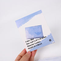 Aremath Blue Leather Wallet Slim Minimalist Wallets with Multiple Card Slots Compact and Portable Design