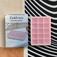 Zxddvuce Ice cube molds for refrigerators BPA-Free Pink Silicone Flexible Leak-Proof Clear Cube Making 17X11.5X3.1Cm 134G Standard Freezer Ice Cube Molds