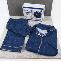 SUYANUP Men's Cotton Sleepwear Pajama Set Soft Breathable Lounge Sleep Pants and Shirt