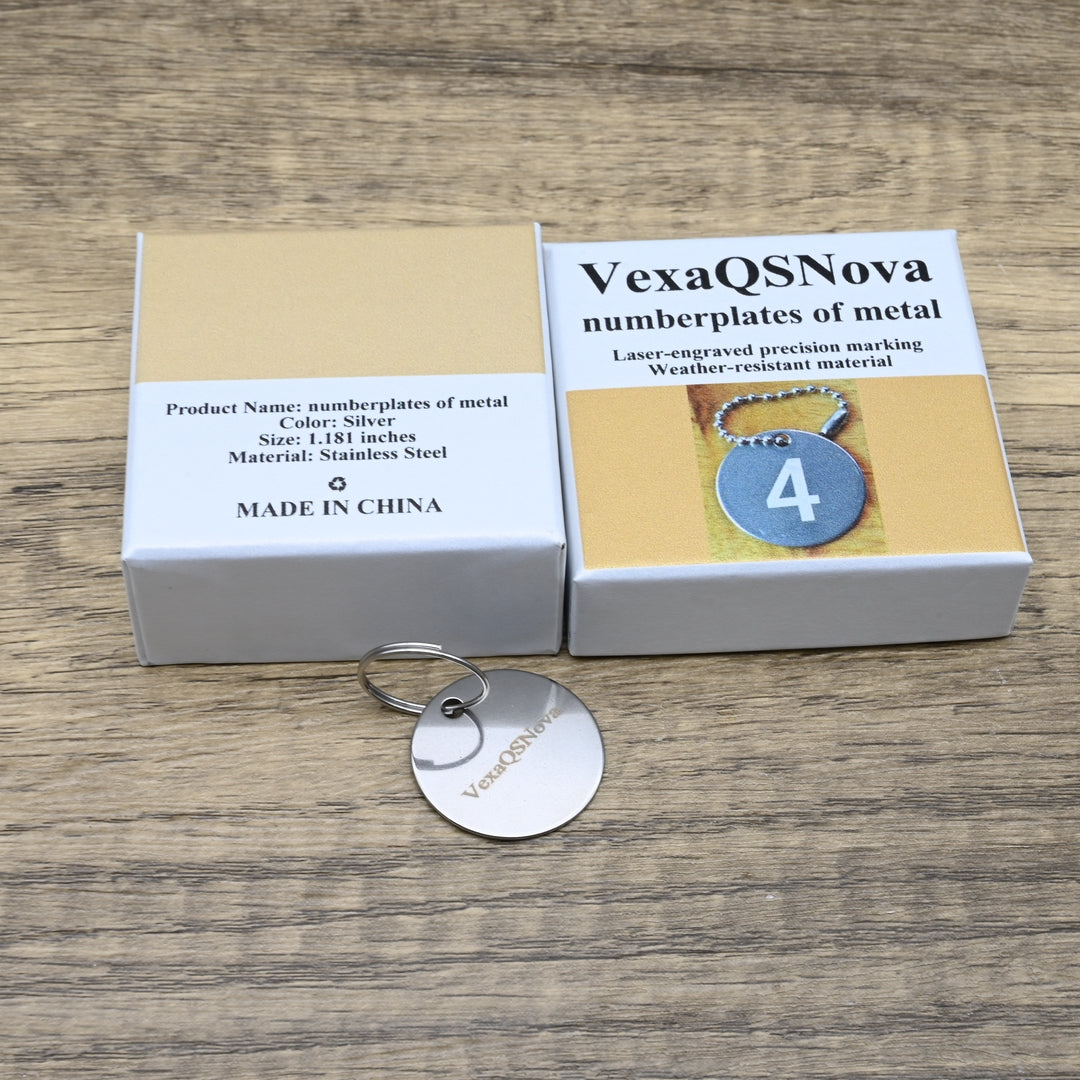 VexaQSNova Custom Metal ID Number Plates Premium Stainless Steel Numberplates of Metal for Personal Identification
