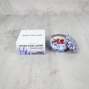 NOTES FOR LATER Violet King Scented Soy Candle with Dried Petals Aromatherapy Candle for Home, Gifting & Air Purification