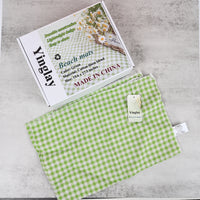Yinglay Green Cotton-Linen Beach Mat Soft, Durable & Lightweight Picnic Blanket for Beach