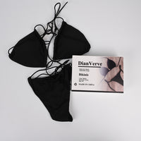 DianVerve Women's Black Padded Push-Up Bikinis Two Piece Swimsuit Set