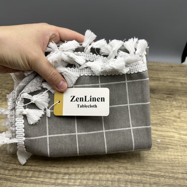 ZenLinen Grey Tablecloth - Waterproof Table Cover for Dining, Kitchen & Outdoor Parties