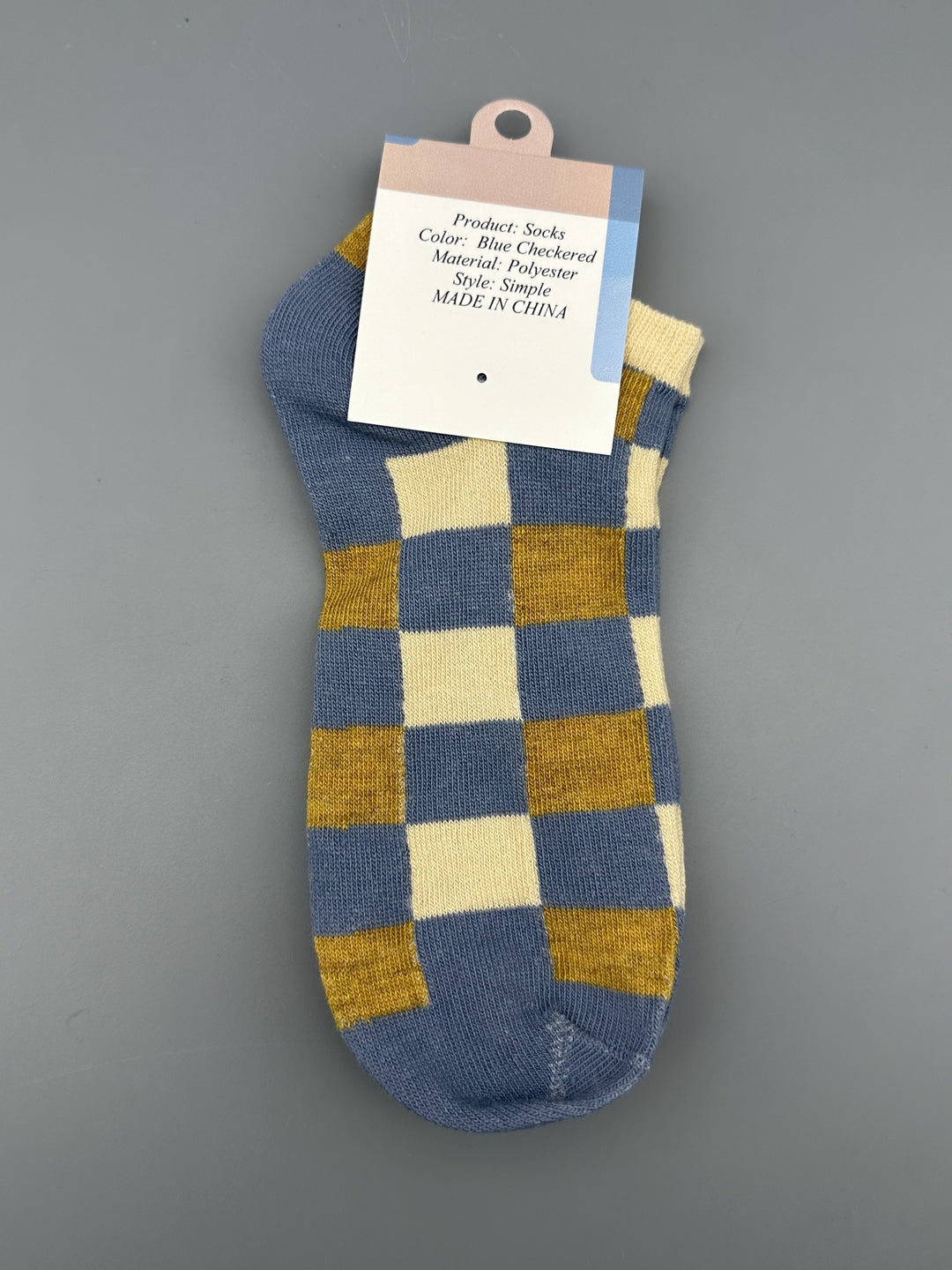 Pedalix Men's Classic Blue Plaid Blue Checkered Socks