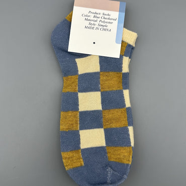 Pedalix Men's Classic Blue Plaid Blue Checkered Socks