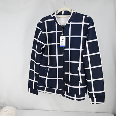 NATURA STYLE Men's Plaid Lightweight Jacket - Premium Cotton-Spandex Blend for Style