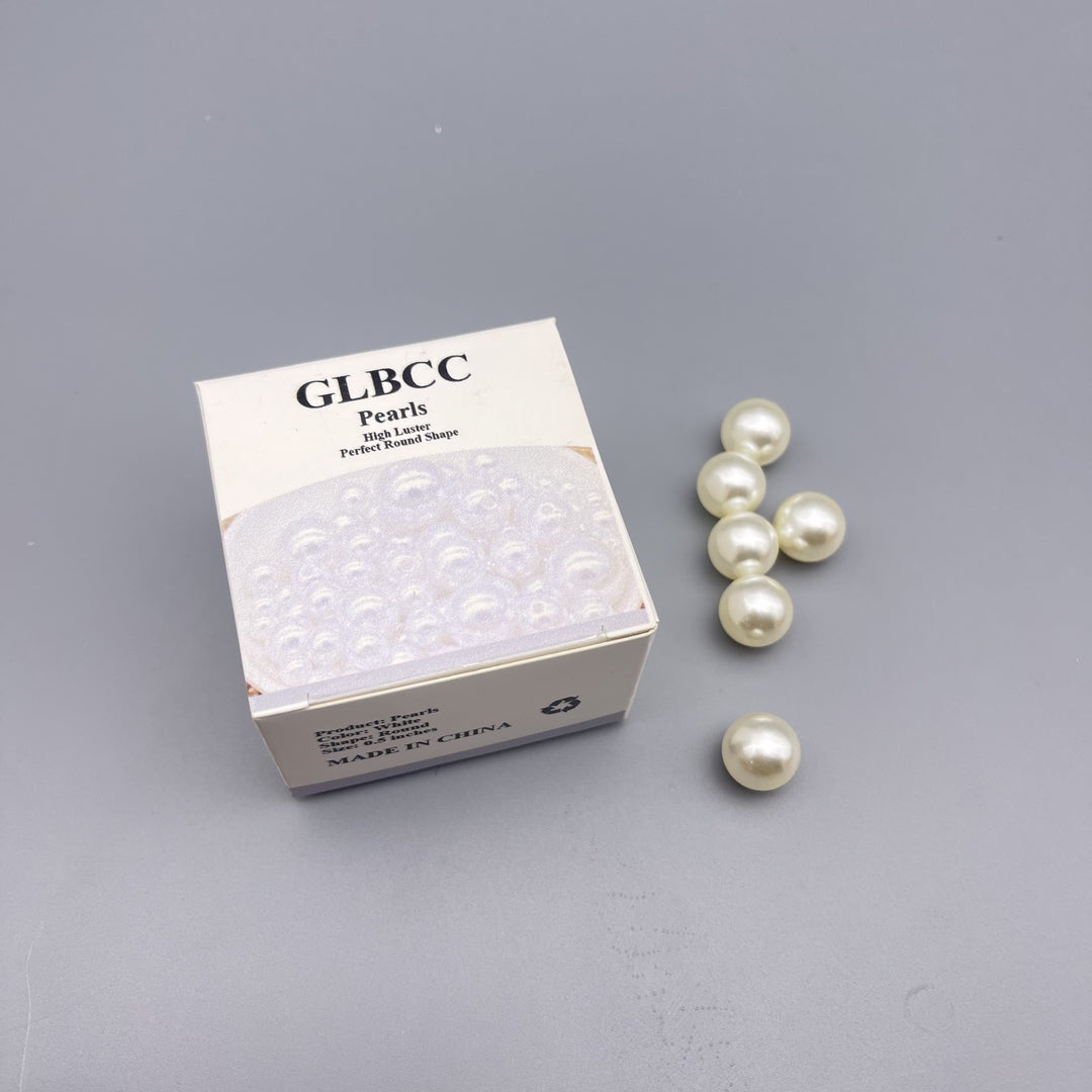 GLBCC Pearl Beads for Jewelry Making, DIY Craft Decoration, White Round Loose Spacer Bead