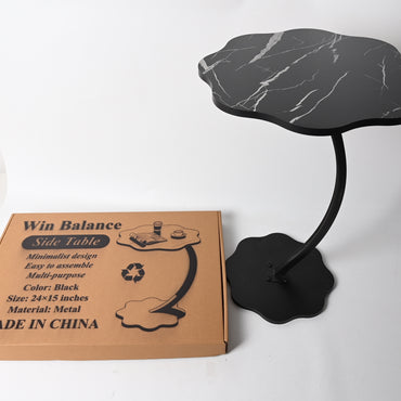 Win Balance Metal Side Table Cream Themed Minimalist End Table for Living Room Bedroom