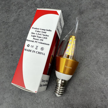 Nixyun Gold LED Candle Bulb Chandelier: Elegant Lamp Bulbs for a Luxurious, Warm Ambiance in Your Home
