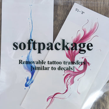 softpackage Vibrant Koi Fish Temporary Tattoo Stickers – Set of 16 Unique Sheets