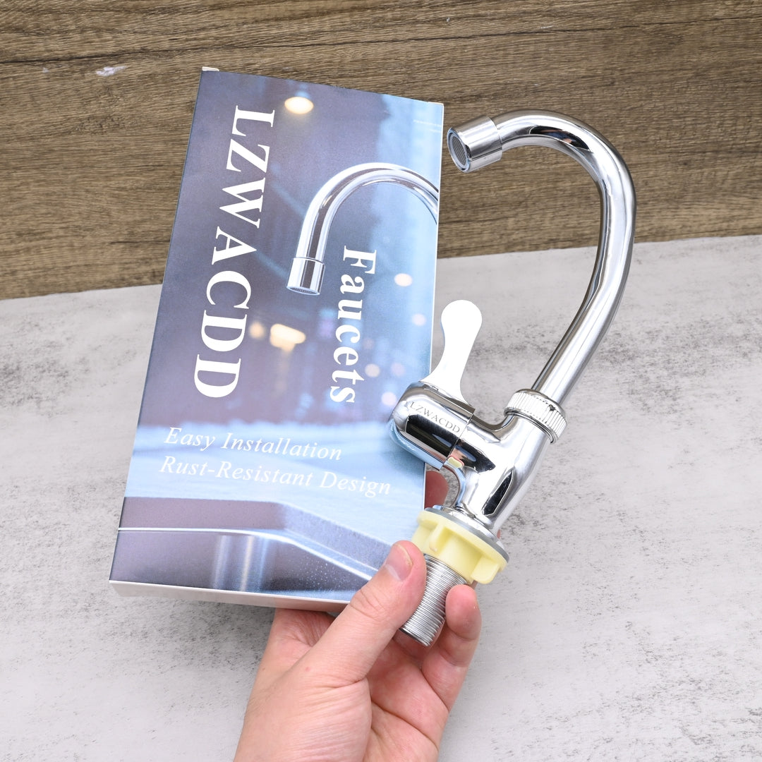 LZWACDD Modern Single Cold Water Kitchen Sink Faucets Stainless Steel  Bathroom Laundry Utility Room Basin Tap