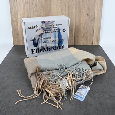 ElleMaxima Unisex Acrylic Fiber Scarf Soft & Warm Lightweight Fashion Scarf for Men and Women