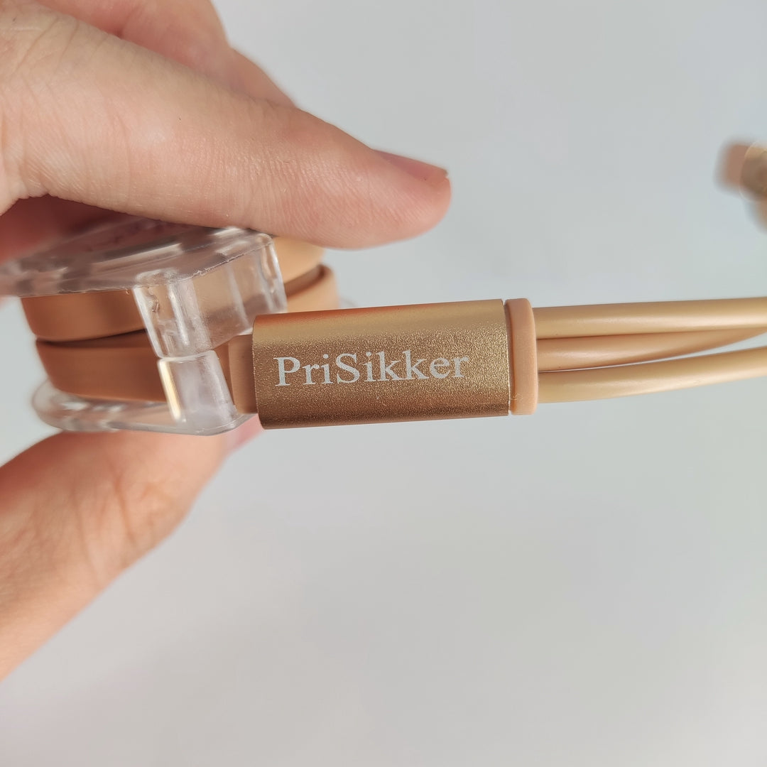 PriSikker Luxury Gold Retractable 3-in-1 Charging Cable - High-Quality, Versatile, and Portable