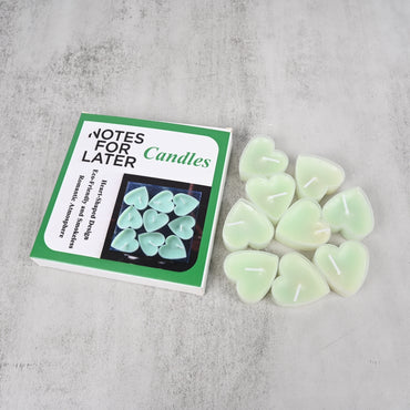 NOTES FOR LATER Heart-Shaped Confession Candles Green Romantic Candle for Gift & Evening Ambiance