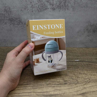 EINSTONE Feeding Bottles Cartoon Baby Bottle Green Adorable Durable Leak Proof Easy Clean for Little Ones