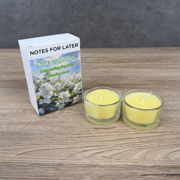 NOTES FOR LATER Jasmine Scented Soy Candle Yellow Relaxing Aromatherapy Candle, Long-Lasting & Natural Soy Wax