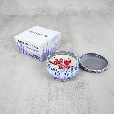 NOTES FOR LATER Violet King Scented Soy Candle with Dried Petals Aromatherapy Candle for Home, Gifting & Air Purification
