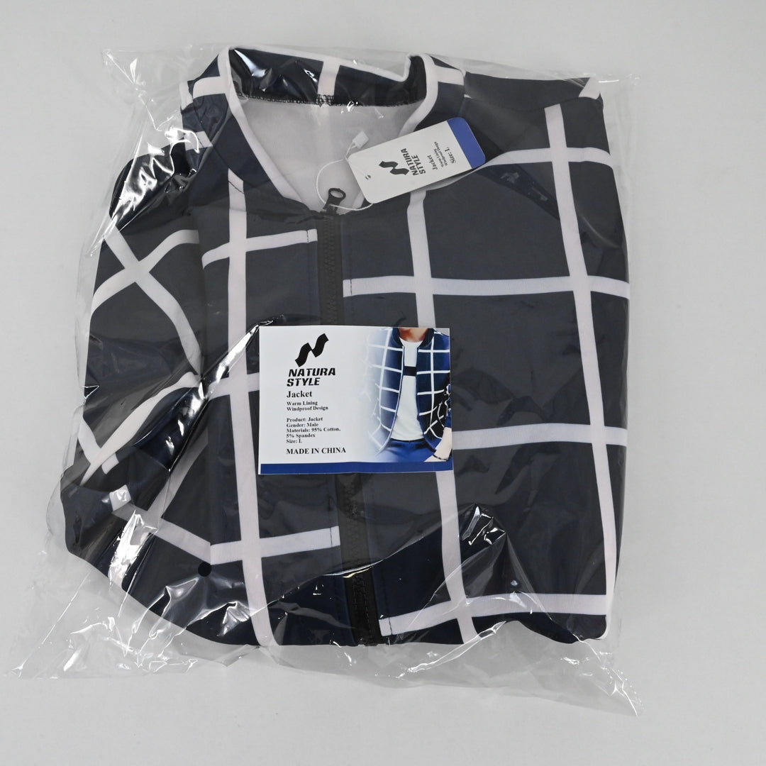 NATURA STYLE Men's Plaid Lightweight Jacket - Premium Cotton-Spandex Blend for Style