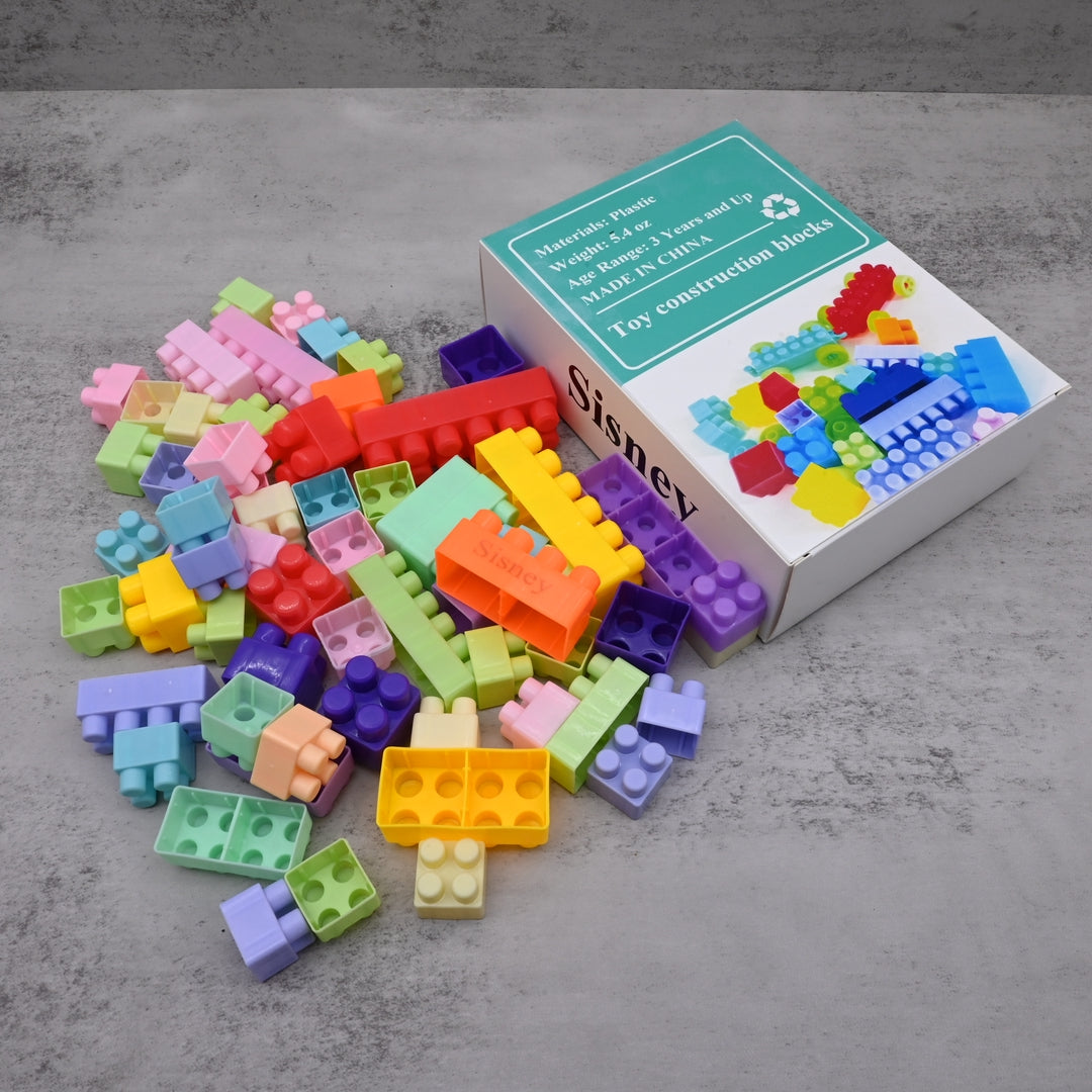 Sisney Educational Toy Construction Blocks Interactive Building Bricks STEM Learning Interlocking Plastic Blocks Set Creative Development Construction Toys
