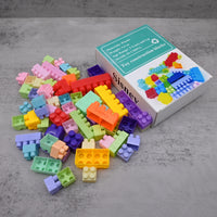 Sisney Educational Toy Construction Blocks Interactive Building Bricks STEM Learning Interlocking Plastic Blocks Set Creative Development Construction Toys