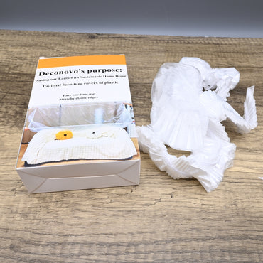 Deconovo's purpose: Saving our Earth with Sustainable Home Decor Professional Grade Unfitted Furniture Covers Of Plastic Universal Size Protection Sheets Disposable Moving Storage Dust Covers