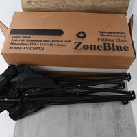 ZoneBlue Black  Folding Chair Portable Outdoor Chair for Camping Picnics Beach Fishing