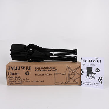 JMJJWEI Portable Outdoor Folding Chairs Medium Black Lightweight Chairs for Camping & Art