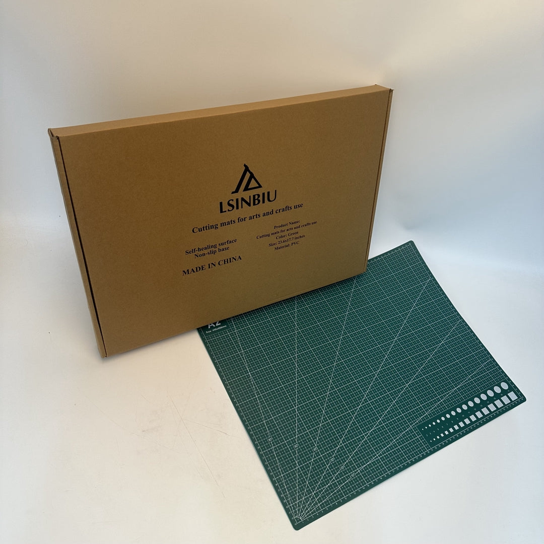 LSINBIU Professional A2 Self-Healing Cutting Mat for Arts and Crafts Use  Large Green Craft Cutting Board for Art