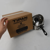 TiPAN Cooking Pots Non Electric Stainless Steel Milk Pot with Steamer 304 Steel for Boiling Steaming