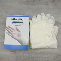 NifengJieyi Disposable Latex Gloves, Powder Free, Medical Grade, Medium Size (Box of 100)