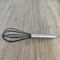 Lelasko 10-Inch Mini Manual Egg Beater, Black, 2.6x10 inches Stainless Steel