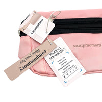 campmemory Waist pouches Fashion Pink Cloth Zipper Buckle Close Waist Pouches For Daily Wear