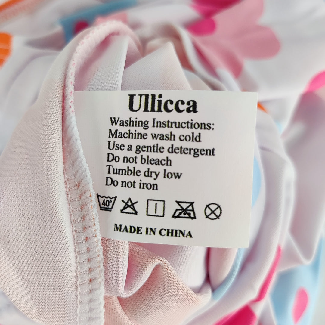 Ullicca Adorable New Girls' Long Sleeve One-Piece Swims Matching Swim Cap – and Beach Trips