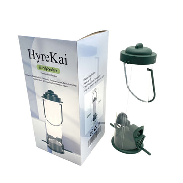 HyreKai Bird feeders Durable Green & Transparent PP Outdoor Garden Patio Attracting Various Birds Enhancing Space Bird Feeders