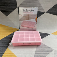Zxddvuce Ice cube molds for refrigerators BPA-Free Pink Silicone Flexible Leak-Proof Clear Cube Making 17X11.5X3.1Cm 134G Standard Freezer Ice Cube Molds