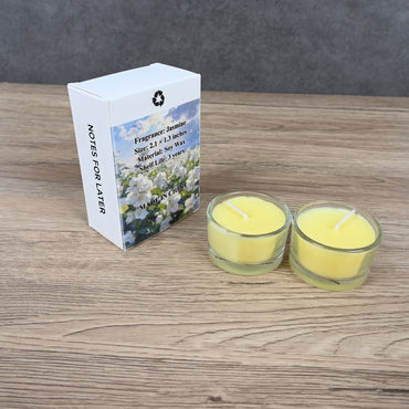 NOTES FOR LATER Jasmine Scented Soy Candle Yellow Relaxing Aromatherapy Candle, Long-Lasting & Natural Soy Wax